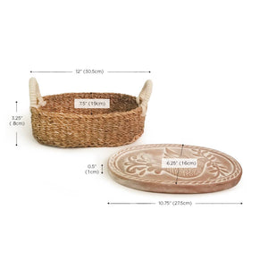 Bread Warmer & Basket - Bird Oval