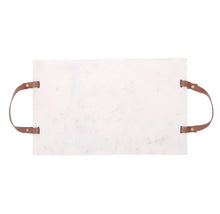 Load image into Gallery viewer, Marble Tray With  Leather Handles

