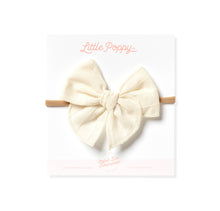 Load image into Gallery viewer, Embroidered Striped Bow - Cream
