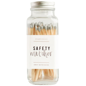 GREY SAFETY MATCHES - GLASS JAR
